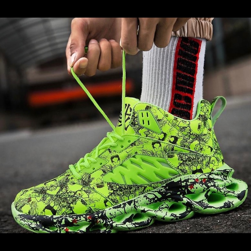 Slime!!! Rouge Graffiti’s High top chunky’s - Picture 2 of 4